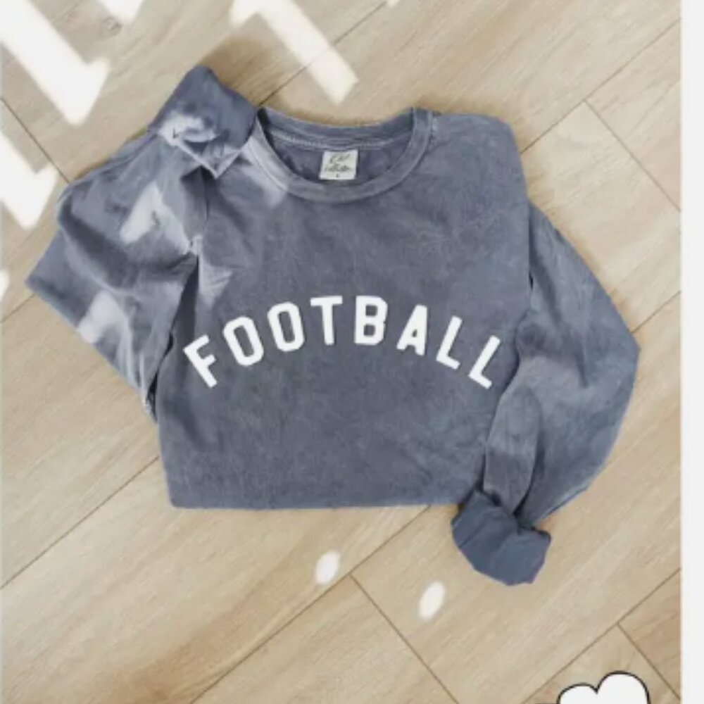 Oat Collective Long Sleeve T - Mineral Wash "Storm" color - S, M, L, XL FOOTBALL